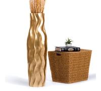 Leewadee Large Floor Vase 85 cm Mango Wood for Pampas Grass, Dried Flowers