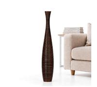 Leewadee Large Floor Vase 85 cm Mango Wood for Pampas Grass, Dried Flowers