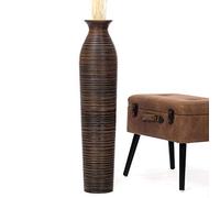 Leewadee Large Floor Vase 85 cm Mango Wood for Pampas Grass, Dried Flowers