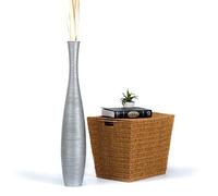 Leewadee Large Silver Home Decor Floor Vase - Wooden 85 cm Tall Farmhouse Decor Flower Holder For Fake Plant And Pampas Grass