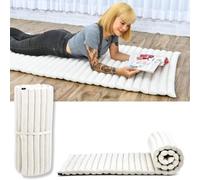 Leewadee Rollable Floor Mat M - Comfortable and Rollable Thai Mattress, Soft Massage Mat Filled with Eco-Friendly Kapok, 190 x 70 cm, ecru