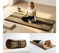 Leewadee Rollable Thai Mat 190 x 70 cm - Kapok Floor Mat for Sleeping, Massage & Meditation Futon Alternative