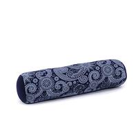 Leewadee Small Yoga Bolster - Shape-Retaining Cervical Neck Roll, Tube Pillow for Comfortable Reading, Kapok Filling, 50 x 15 x 15 cm, Blue White