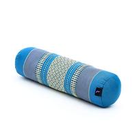 Leewadee Small Yoga Bolster - Shape-Retaining Cervical Neck Roll, Tube Pillow for Comfortable Reading, Kapok Filling, 50 x 15 x 15 cm, Light Blue