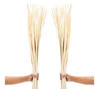 Leewadee Tall Vase Filler, Dried Palm Leaves - 2 Bunches Of Colored Decor for Floor Vases, Naturally Dried Arrangements For Vintage Or Modern House Decor, 115 cm, Ecru