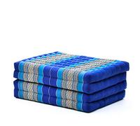 Leewadee Trifold Mattress Standard - Comfortable Thai Massage Pad, Foldable Floor Mattress Filled with Kapok, Perfect to Use as a Sleeping Mat 200 x 70 cm, Blue
