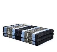 Leewadee Trifold Mattress XL - Comfortable Thai Massage Pad, Foldable Relaxation Floor Mattress Filled with Kapok, Perfect to Use as a Sleeping Mat 200 x 100 cm, Blue