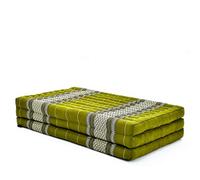 Leewadee Trifold Mattress XL - Comfortable Thai Massage Pad, Foldable Relaxation Floor Mattress Filled with Kapok, Perfect to Use as a Sleeping Mat 200 x 100 cm, Green