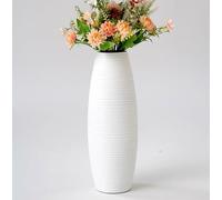 Leewadee - White Floor Vase for Pampas Grass, Large Flower Vase for Home Decor, 34 cm, Resin