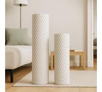 Leewadee White Tall Floor Vase, Set of 2 Decorative 60/47 cm Large White Vases from Metal for Home Decor Living Room, Style with Pampas Grass for Modern, Vintage, Rustic or Farmhouse Room Decor