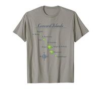 Leeward Islands Map Antigua St Martin Brabuda T-Shirt