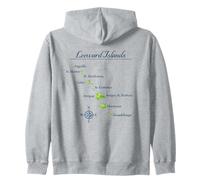 Leeward Islands Map Antigua St Martin Brabuda Zip Hoodie