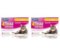 Leeway JOHNSONS 4FLEAS TABLETS FOR CATS AND KITTENS - 1KG TO 11KG - 6 TAB PACK - FLEA (X2 PACKS)