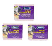 LEEWAY WOODWORK JOHNSONS IODISED CONDITION PEKS - 100G AVIARY SIZE HEALTH VITAMIN MINERALS PECK (X3)