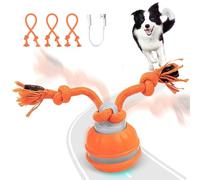 LEEWENYAN Interactive Moving Dog Toys Chase Buddy - Automatic Rolling Ball with Tail, Rechargeable Vibrating Toy for Boredom, Dog Toys Interactive to Keep Small Dogs Busy