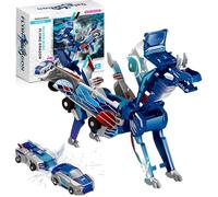 LEEWENYAN Robocrash-Magnetic Transforming Car, Magnetic Dinosaur Transform Cár, Collision Magnetic Transforming Car & Robot Toy, Presents/Gifts for 3/4/5/6/7/8/9 Year Old Boys