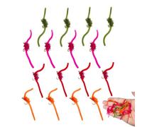Leewoth 16Pcs Squirmy Wormy Flies, Worm Lures for Trout Bass Salmon #12