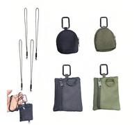 Leewoth 4 Pack Tactical Mini EDC Pouch, 4 Designs Compact Utility Organizer Bag with Lanyard & Carabiner, Molle Waist Pack for Keys Coin Card Earphone Tool Outdoor Camping Hiking