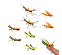 Leewoth 8Pcs Foam Grasshopper Dry Flies, for Freshwater Trout Fly Fishing
