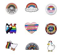 Leewoth 9Pcs Pride Pins LGBTQ Enamel Pins Trans Gay Lesbian Rainbow Ally Pin,Suit Lapels Jackets Shirts Hats Scarves Sweaters Accessories