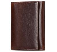 LEEXTON Bifold Men's Vertical Wallet - Elegant and Compact - with RFID Protection, with Change Pocket-Wallet for Small Men, mocha