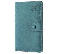 LEEXTON Leather RFID Blocking Passport Holder Travel Wallet, Passport Cover/Travel Wallet for Women/Men with, B-Lake Blue, 6.5" x 4.14" x 0.79", Solid