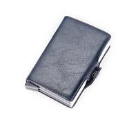 LEEXTON Men's Wallets with RFID Blocking, Genuine Leather Tri-fold Pop Up Credit Card Holder Wallet? Aluminium Snap Closure Card Cases