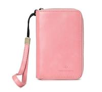 LEEXTON RFID Blocking Passport Holder for Wallet,with Zipper Travel Wallet Credit Cards Case Women Men Passport Cover Wallet, Light Pink