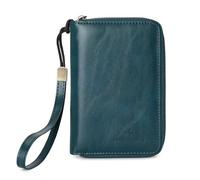 LEEXTON RFID Blocking Passport Holder for Wallet,with Zipper Travel Wallet Credit Cards Case Women Men Passport Cover Wallet, Lake Blue
