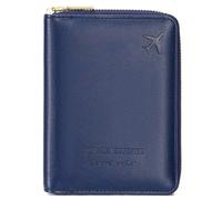 LEEXTON Travel Passport Wallet RFID Blocking Passport Holder-Women and Men with Zippered Ladies Passport Cover, Dark Blue
