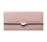 LEEXTON Wallet for Women Leather Large Capacity RFID Blocking Multi Credit Card Holder Trifold Ladies Purse with Internal Zipper Pocket, Light Pink, Modern