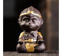 LEEYOX Tea Purple Clay Tea Set Monkey King Tea Pet For Home Tea Tray DecorationTea Tray Sun Wukong Statues Sculptures