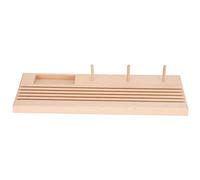 LEEZAD Storage Rack for Quilting Rulers, 14.2 X 5.1 X 0.8in Wooden Quilting Ruler Holder Organizer for Spools, Needles, Buttons, Home Office Desk Storage