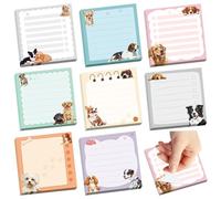 Leezead 600Pcs Cute Dog Sticky Notes, Cartoon Dog Animal Sticky Notes Kawaii Self-Stick Memo Pads for Dog Lover Office Home School Supplies