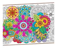 Leezead Mandala Giant Coloring Poster, 55.1 x 23.6 Inches Large Mandala Themed Coloring Poster&Table Cover Party Drawing Paper Tablecloth for Home Classroom Party Supplies Decorations