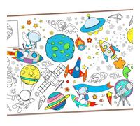 Leezead Outer Space Giant Coloring Poster, 72 x 30 Inches Large Space Themed Coloring Poster&Table Cover Outer Spaces Activity Drawing Paper Tablecloth for Home Classroom Party Supplies Decorations