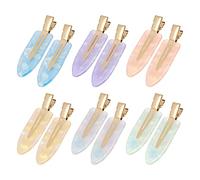 Leezmark 12 Pcs No Bend Creaseless Hair Clips for Women - Salon Styling Flat Clips for Makeup and Girls