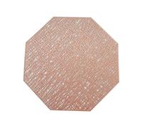 LEFAH placemat 6/4pcs PVC Placemats Cutout Hangable Mat Octagonal Hollow Non Slip Dining Table Mats Coaster Home Table Decoration Gold Placemat leather (Color : Rose gold, Size : 4 pieces)