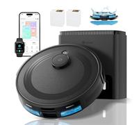 Lefant M2 Plus Robot Vacuum and Mop, Self-Emptying, 6000Pa Suction, 75-Day Hands-Free, dToF Laser Navigation, PSD Obstacle Avoidance, for Hard Floors & Carpets, WiFi 2.4G/5G, Black