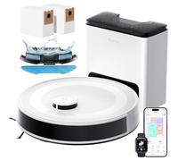 Lefant M2 Plus Robot Vacuum Cleaner with Mop, 6000Pa Suction, LiDAR Navigation, Self-Emptying Station, 75-Day Auto Dust Collection, Works with Alexa/App, for Hard Floors & Carpets, WiFi 2.4G & 5G
