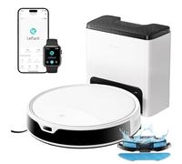 Lefant M350 Robot Vacuum Cleaner, ToF Laser Mapping Navigation, 75-Day Auto Empty Station, 6000Pa Suction Power, Ultra-Slim 7.9cm, 2.4G WiFi, Alexa & Google Assistant Compatible, White
