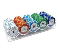 LEFAY 100 PCS Poker Chips Set, 14 Gram Clay Metal Core Texas Holdem Blackjack Poker Chips Counting Game Chips(B)