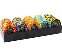 LEFAY 100PCS Poker Games Chips, 14 Gram Clay Texas Holdem Casino Laser Chips Club Poker Chips, Learning Counters Disks, Casino Chips & Gambling Cards(100Pcs Caribbean Crown)