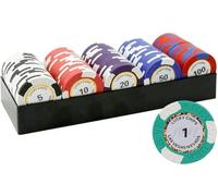 LEFAY 100PCS Poker Games Chips, 14 Gram Clay Texas Holdem Casino Laser Chips Club Poker Chips, Learning Counters Disks, Casino Chips & Gambling Cards(100Pcs Las Vegas)