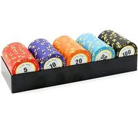 LEFAY 14g Poker Chips Tokens, 100 PCS Chips Monte Carlo, Las Vegas Printed Counter Educational Learning Coin Chip Plaything for Children Kids(100Pcs Diamond Clay)