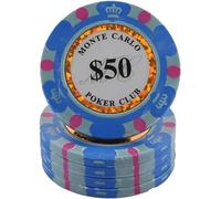 LEFAY 25PCS Poker Chips, 14g Gambling Chips Pack Decks Deluxe Poker Chips, for Counting Markers Math Learning Poker Chips(25PCS $50)