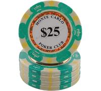 LEFAY 25PCS Poker Chips, 14g Gambling Chips Pack Decks Deluxe Poker Chips, for Counting Markers Math Learning Poker Chips(25PCS $25)