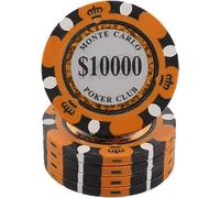 LEFAY 25PCS Poker Chips, 14g Gambling Chips Pack Decks Deluxe Poker Chips, for Counting Markers Math Learning Poker Chips(25PCS $10000)