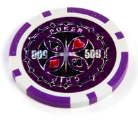 LEFAY 50PCS Poker Chips with numbers, Plastic Coloured chip for Counting Markers Math Learning Chips, Metal Core 12g Texas Holdem Blackjack Chips(50pcs $500)
