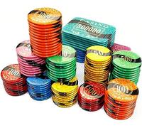 LEFAY Poker Chips with Denominations, Monaco Casino Crystal Dice Style Chips, for Counting Markers Math Learning Poker Chips(25PCS $200)